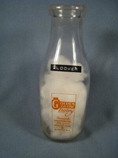 Vintage Golden Glow Dairy Bloomer Wis. Quart Sized Milk Bottle picture