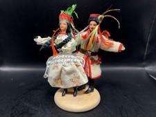 Vintage Polish Folk Dolls Krakow Wedding Couple Handmade Regional Costume picture