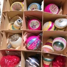Vtg 1940/50 Mercury Glass Christmas Ornaments Lot of 15- Mid Century Shiny Brite picture