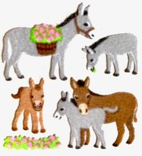 **RARE** Fuzzy DONKEY DONKEYS Sandylion Stickers  *VINTAGE* picture