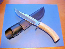 RARE CUSTOM NEW FIXED BLADE BUCK 119 SPECIAL KNIFE STAG HANDLE LEATHER SHEATH picture