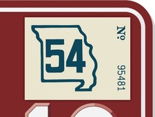 1954 Missouri License Plate Registration Sticker, MO, Classic, Vintage, Tag picture